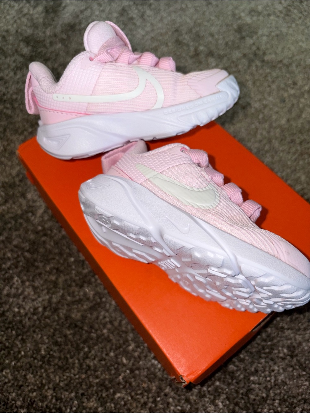 Nike Kids Pink and White Athletic Sneakers